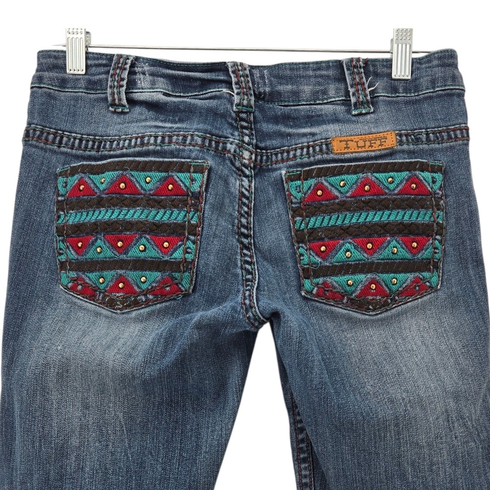 Cowgirl Tuff Co Apache Jeans Women's 28x33 Bootcut Low Rise Aztec Studs Rodeo